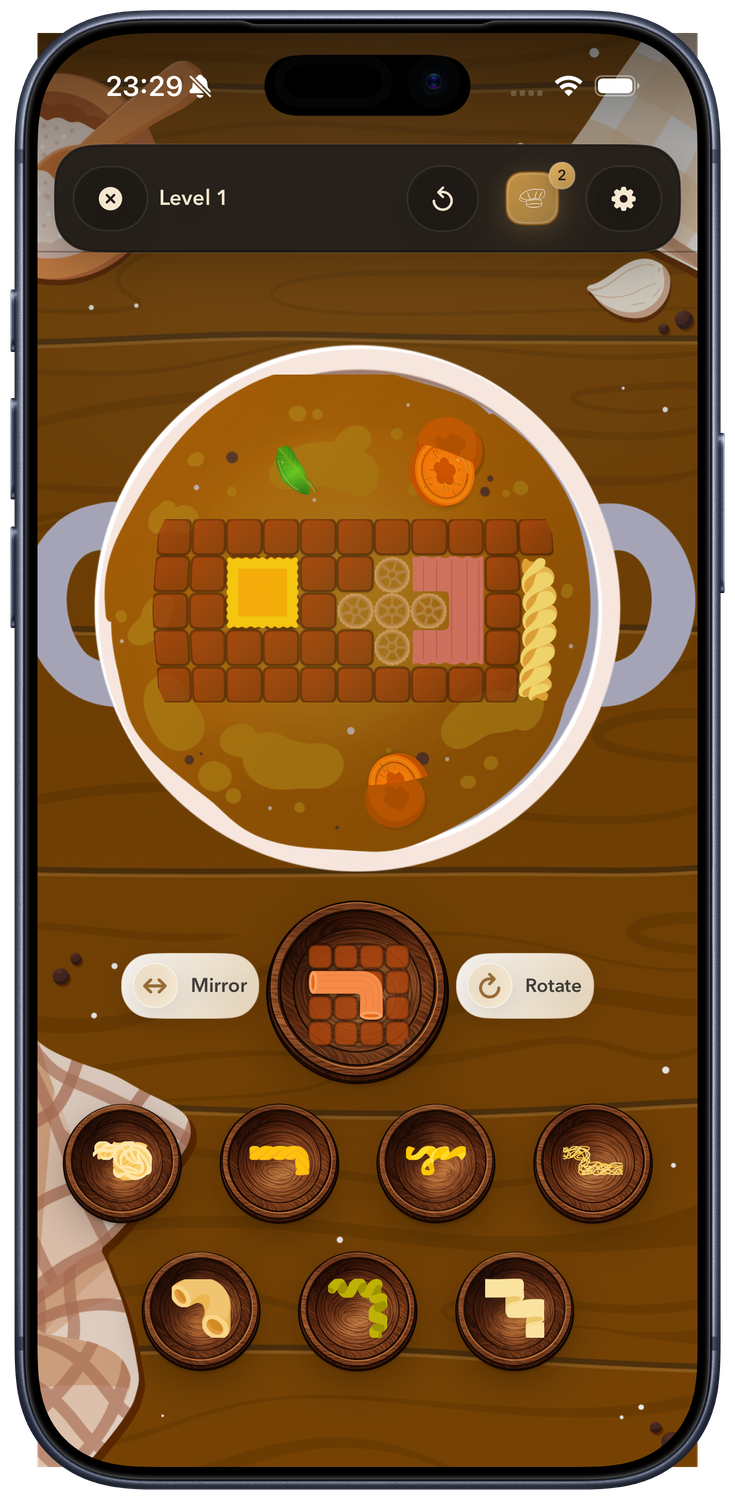 Kapasta Molto Bene level on an iPhone.